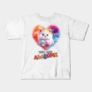 Fluffy: "You are awsome" collorful, cute, furry animals Kids T-Shirt